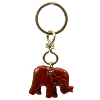 Jaspis rot Schlüsselanhänger Elefant ca.22g/100mm