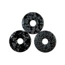 Schneeflocken Obsidian Schmuck Edelstein Donut ca.30mm