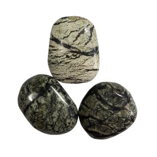 Serpentin Silberauge Edelstein Trommelstein ca.7g