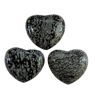 Schneeflocken Obsidian Edelstein Herz bauchig klein ca.52g