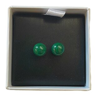 Malachit Edelstein Schmuck Ohrstecker ca.8mm