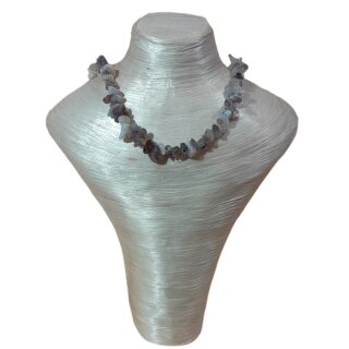 Achat grau Edelstein Schmuck Splitterkette ca.43cm