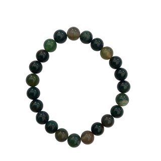 Moosachat grün Schmuck Kugelarmband ca.19cm x 8mm