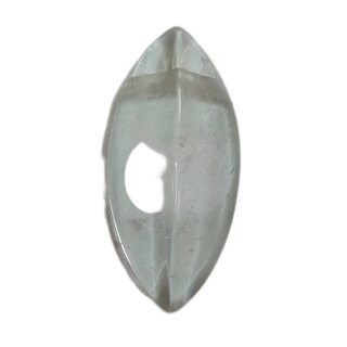 Bergkristall Edelstein Navette gebohrt, ca. 7g/28mm