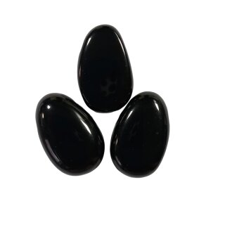 Obsidian schwarz Schmuck Edelstein gebohrt, ca. 11g