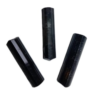 Turmalin schwarz Rohstein Kristall klein ca.4g/40x6mm