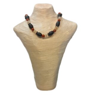 Deutschlandkette Onyx Jaspis rot Citrin ca.45cm+6cm