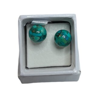 Türkis Edelstein Schmuck Ohrstecker ca.8mm