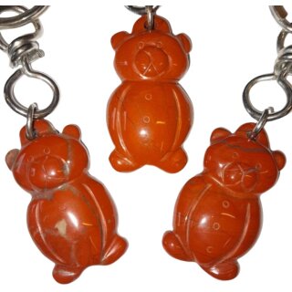 Jaspis rot Schlüsselanhänger Teddy ca.20g/90mm