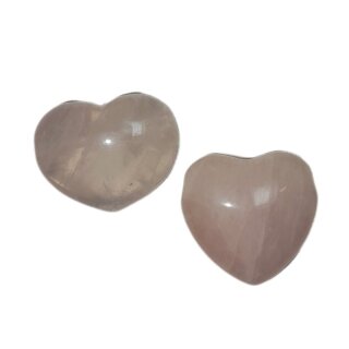 Rosenquarz Edelstein Herz bauchig gebohrt ca.9g/25mm