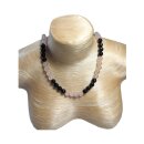 Rosenquarz Turmalin Schmuck Kugelkette ca.48-54cmx8mm