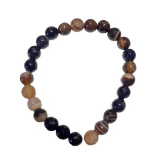Sardonyx Edelstein Kugelarmband fac. ca,22cm x 8mm