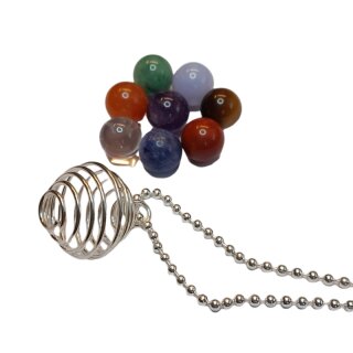 Chakra Kugel Set Anhänger Spirale Kette