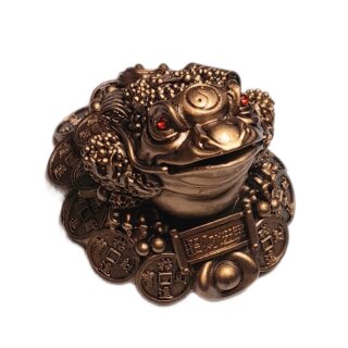Feng Shui Figur Frosch Glücksbringer gold