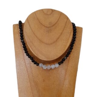 Gold Obsidian Bergkrsitall Kette