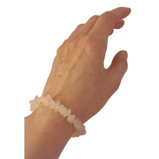 Rosenquarz Splitterarmband ca 16 cm