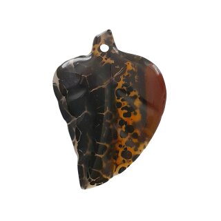 Achat Blatt Anhänger gebohrt