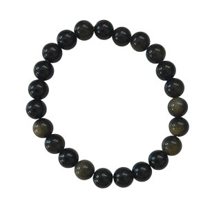 Gold Obsidian Kugelarmband 8 mm