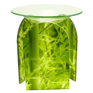 Aromalampe Glas Bambus grün